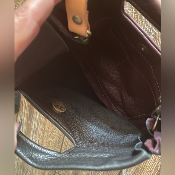 NWOT AWL SNAP color blocked soft pebbled leather boho crossbody/handbag - Picture 13 of 15